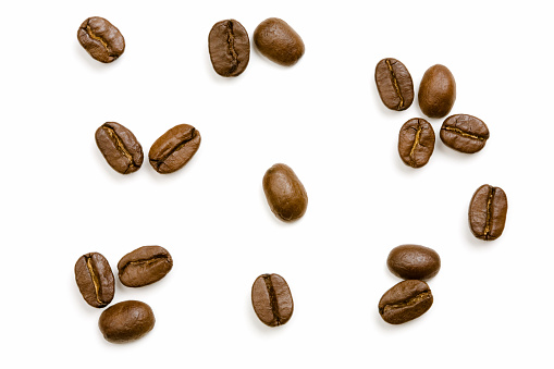 High quality Coffee beans photography, flatly image of coffee beans, roasted coffee beans background