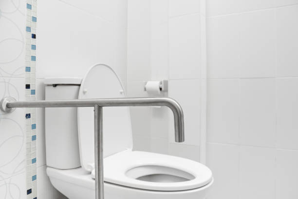 Safety and Grab Hand Rails for Toilets Safety and Grab Hand Rails for Toilets burglar bars stock pictures, royalty-free photos & images