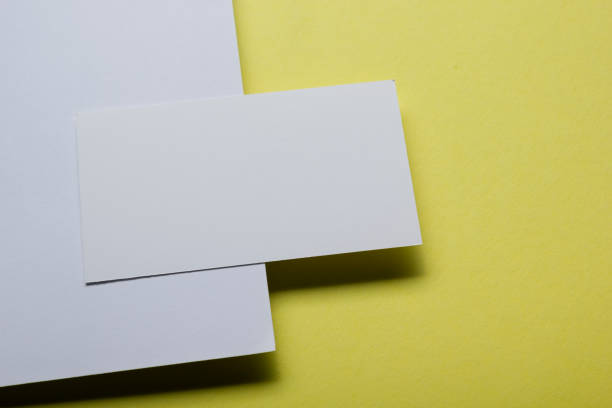 istock Business cards Mockup on color background. Flat Lay. copy space for text 922574738