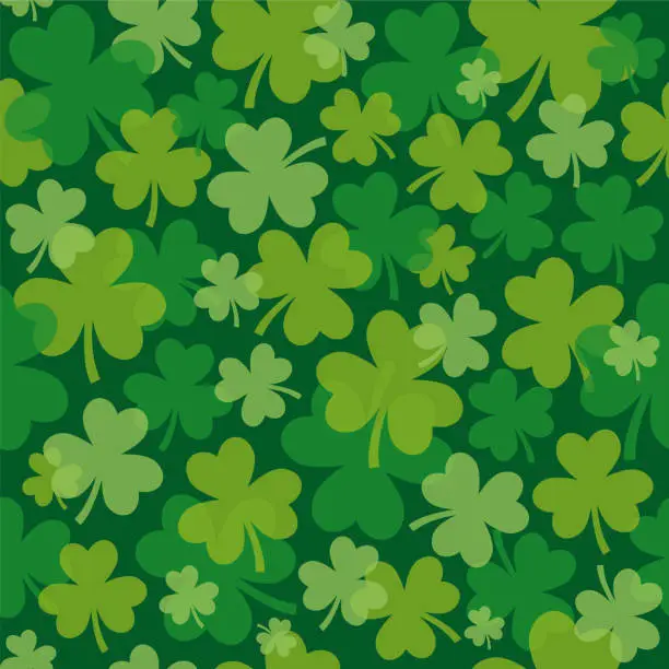 Vector illustration of St. Patrick's day seamless pattern with clover