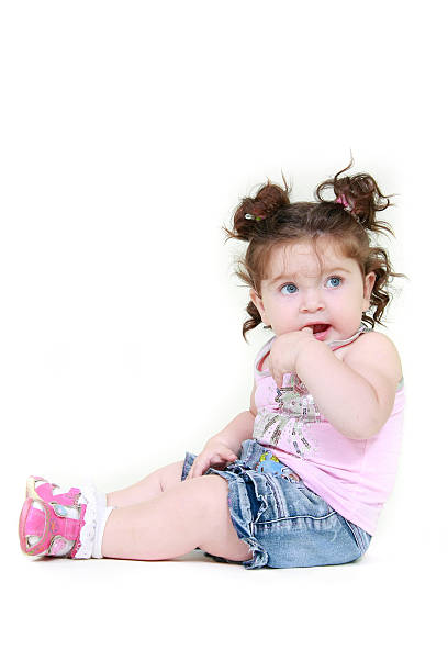 istock cute toddler girl over white 92257980