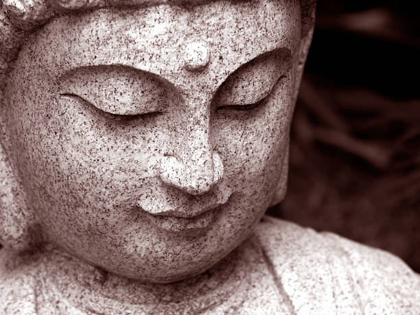istock A stone statue of a Buddha face 92258234