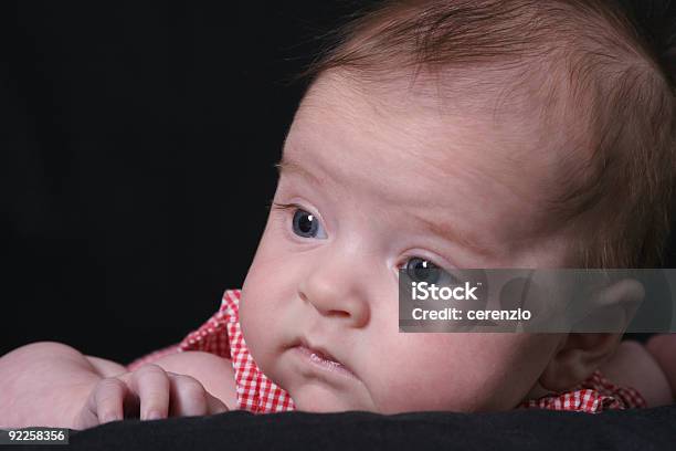 Infant Looks Away Stock Photo - Download Image Now - Animal Nose, Baby - Human Age, Black Color