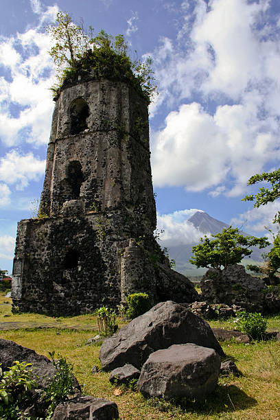 istock mt mayon volcano church ruins philippines 92258955