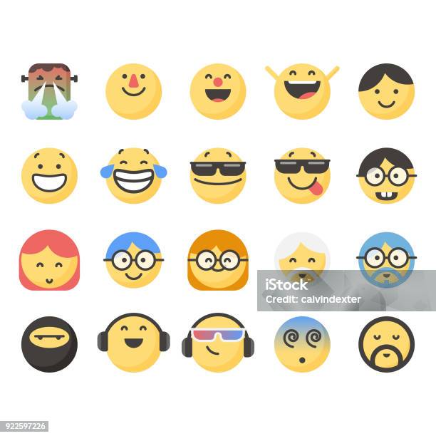 Cute Emoticons Set 10 Stock Illustration - Download Image Now - Emoticon, Senior Adult, Music