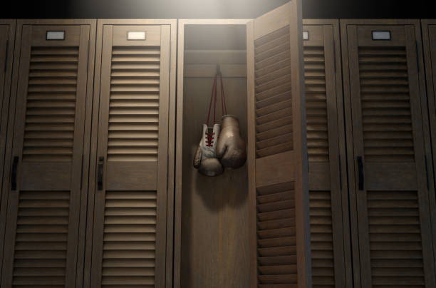 istock Boxing Gloves In Vintage Locker 922603644