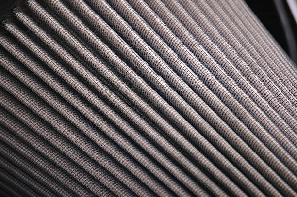 Close up detail of air filter stock photo