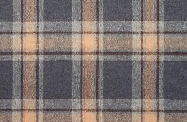 Photo of Flannel, cotton into the classic scottish cell as textile background