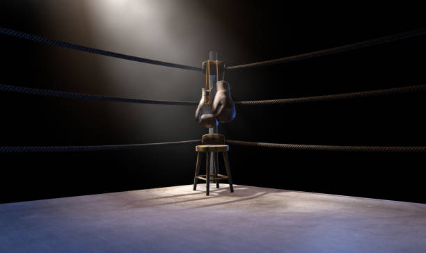 Vintage Boxing  Corner And Hung Up Gloves
