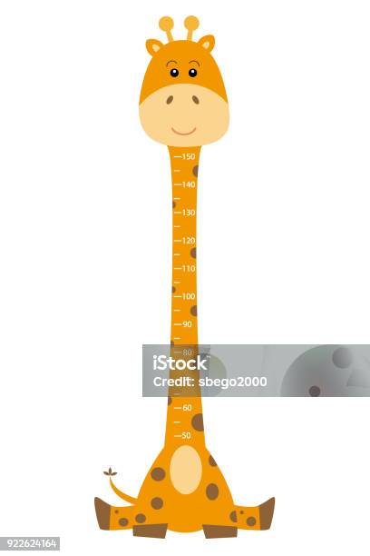 Meter Wall Giraffe Stock Illustration - Download Image Now - Giraffe, Cartoon, Scale