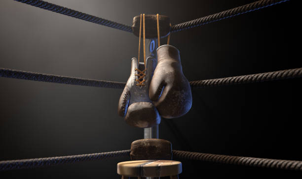 istock Vintage Boxing  Corner And Hung Up Gloves 922624240