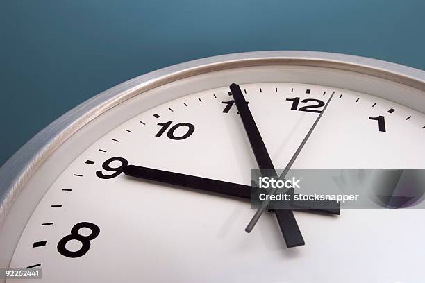 Almost Nine Stock Photo - Download Image Now - Accuracy, Aluminum, Clock Hand