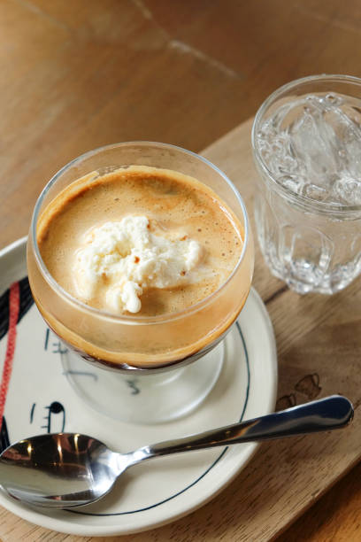 Affogato coffee with ice cream