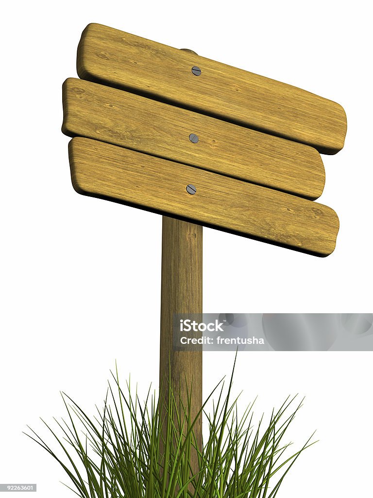 Wooden signboard from three boards  Border - Frame Stock Photo