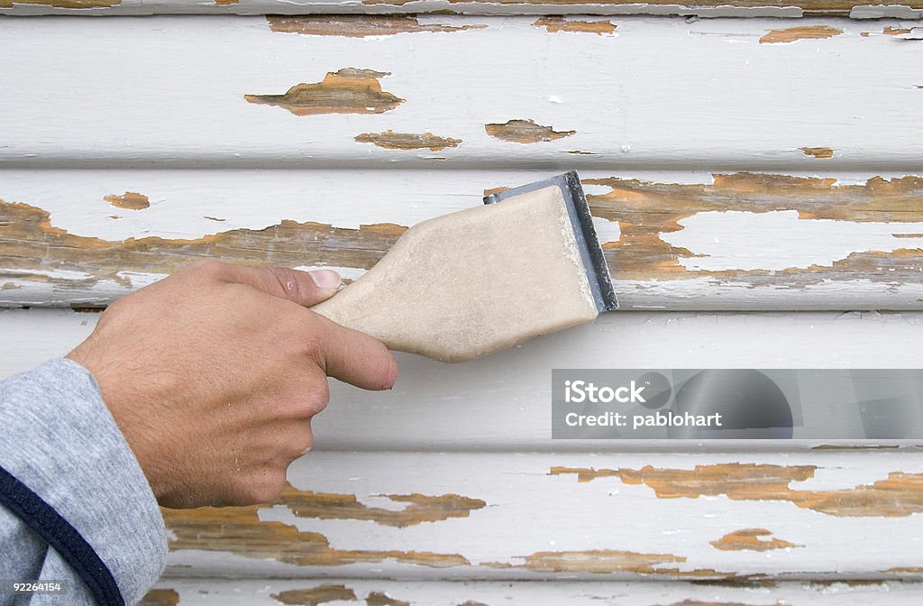 Scraping before paint  Paint Stock Photo