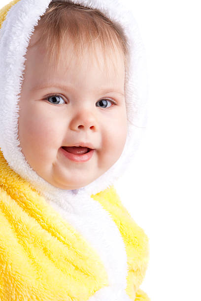 istock Baby in yellow hood 92264238