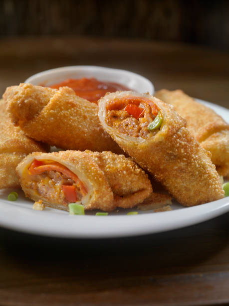 istock Pizza Egg Rolls with Sausage, Pepperoni and Peppers 922650564
