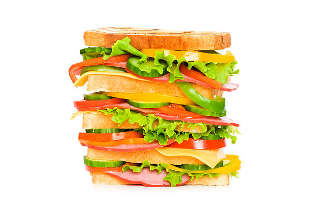 istock Giant sandwich isolated on the white background 92265069
