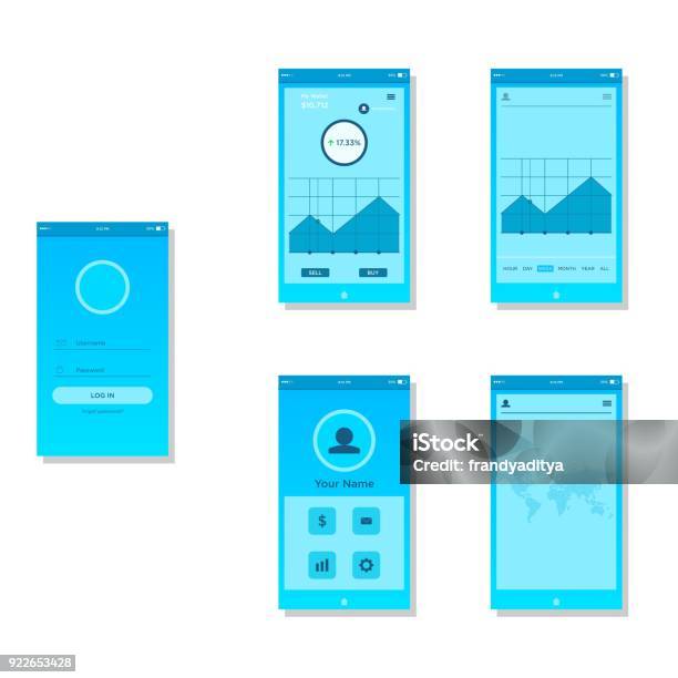 App Interface In Computer Modern Mobile Application User Interface Stock Illustration - Download ...