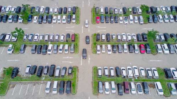 istock Aerial view of parking lot 922657666
