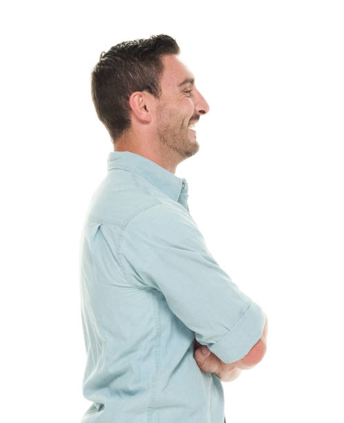 istock Charming man waist up arms crossed 922659624