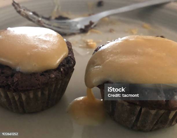 Brownie Cup Cakes With Frosting Stock Photo - Download Image Now - Award, Awe, Baked