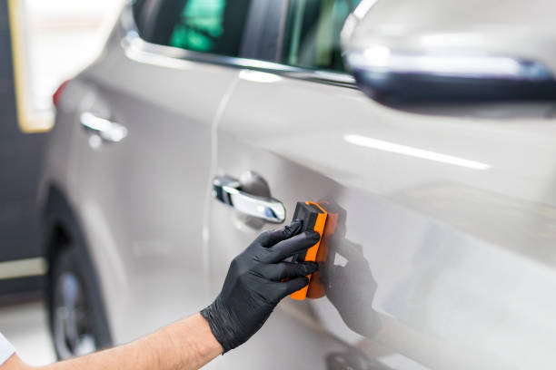 Car detailing concept. Auto cleaning and polish.
