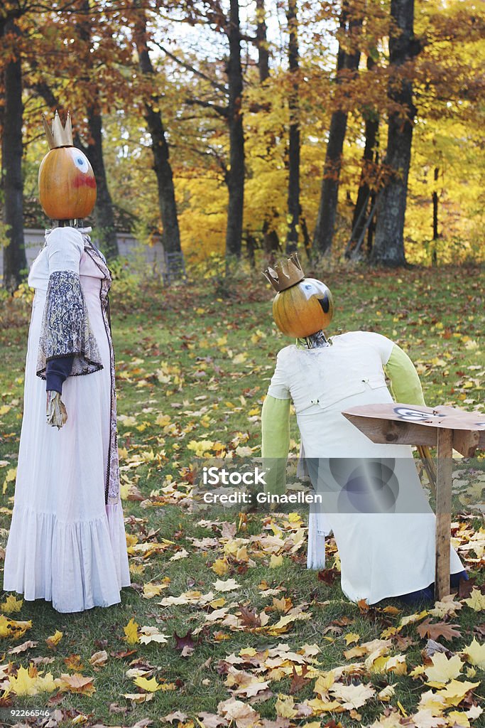 Citrouille personnes à l'extérieur en automne - Photo de Agriculture libre de droits