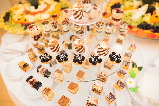 istock Different kinds of baked sweets on a buffet 922670222