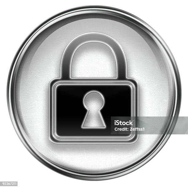 Lock Icon Grey Isolated On White Background Stock Illustration - Download Image Now - Circle, Closed, Color Image