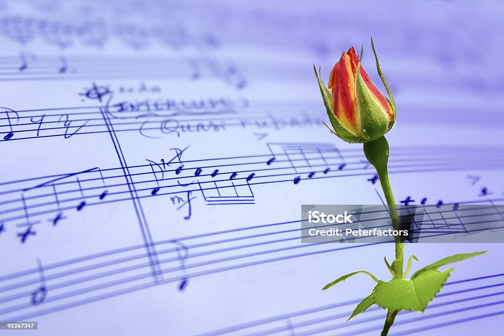 Mão escrita folha de Música - Royalty-free Flor Foto de stock