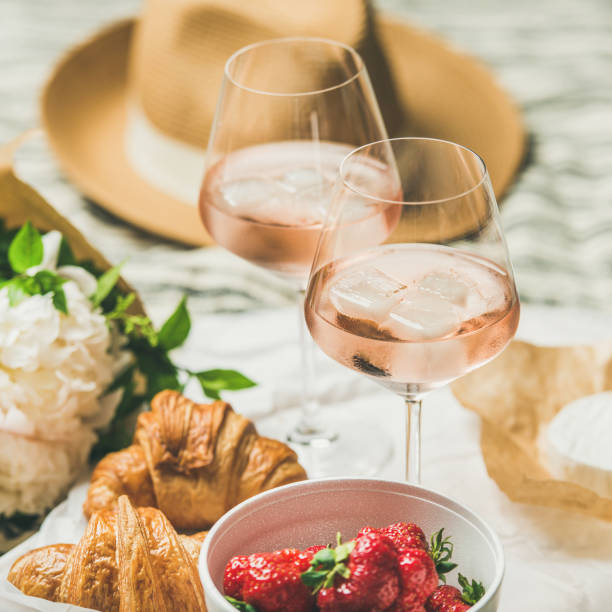 French style summer picnic setting, outdoor gathering concept, square crop