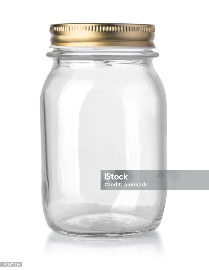 Leere Glas jar isoliert - Lizenzfrei Einmachglas Stock-Foto