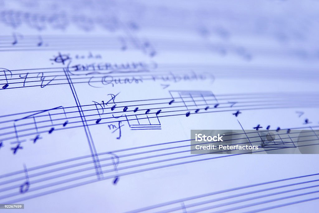 Hand geschriebenen Musik Blatt - Lizenzfrei Akkord Stock-Foto