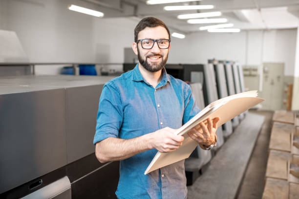 istock Typographer portrait at the manufacturing 922674600