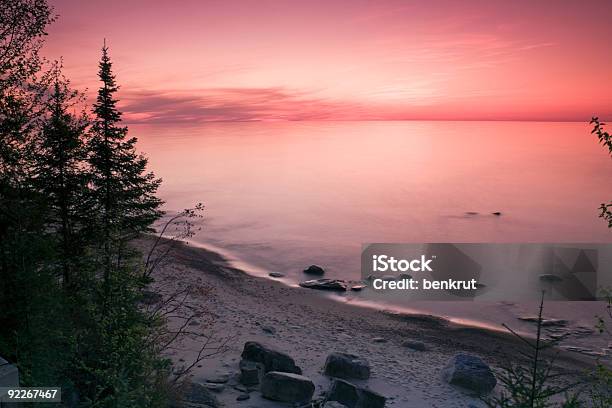 Sunset In Michigan Stock Photo - Download Image Now - Pictured Rocks National Lakeshore, Michigan, Lake Superior