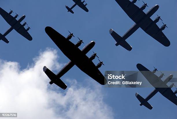 Lancaster Raid Stock Photo - Download Image Now - Bomber Plane, World War II, Cloud - Sky