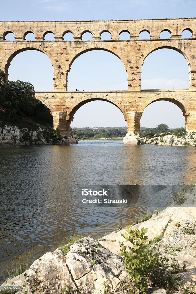 Pont du Gard Aqueduct  Ancient Stock Photo