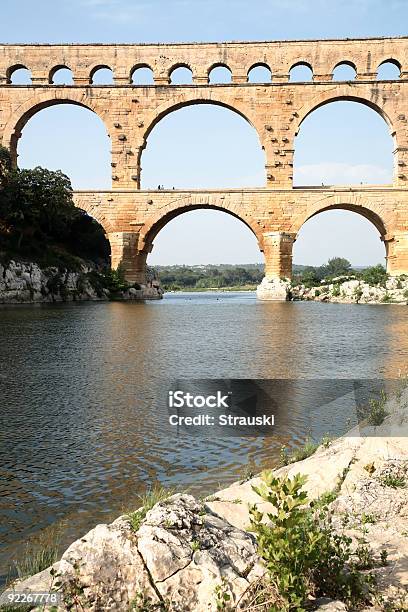 Pont Du Gard Aqueduct Stock Photo - Download Image Now - Ancient, Aqueduct, Arch - Architectural Feature