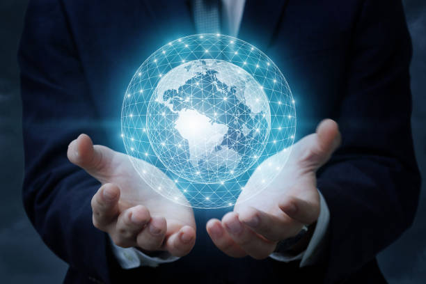 istock Global network in the hands of a businessman. 922677962