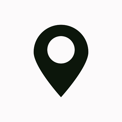 Map pointer icon. GPS location symbol. Flat design style.
