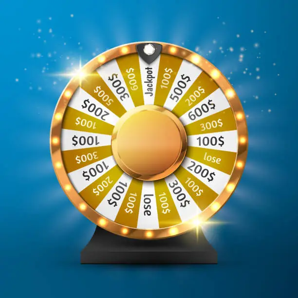 Vector illustration of Fortune wheel vector background. Online casino concept. Lucky roulette vector