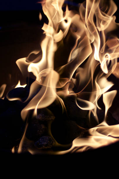 flames and coals stock photo