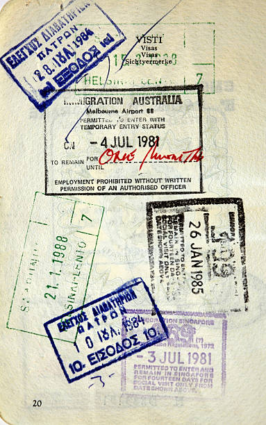 istock Australia,Singapore,greece, Finland border stamps 92268263
