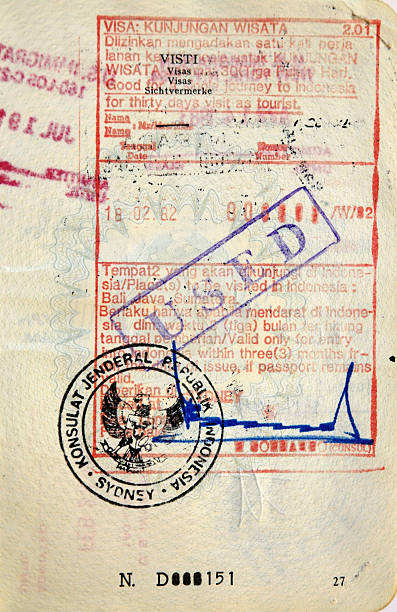 istock Italian passport. Indonesia,Spain border stamps 92268270