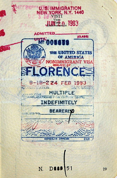 istock Italian passport. USA entry visa 92268281