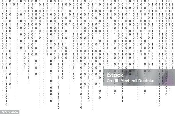 Binary Code Background Falling Streaming Binary Code Background Digital Technology Wallpaper Stock Illustration - Download Image Now