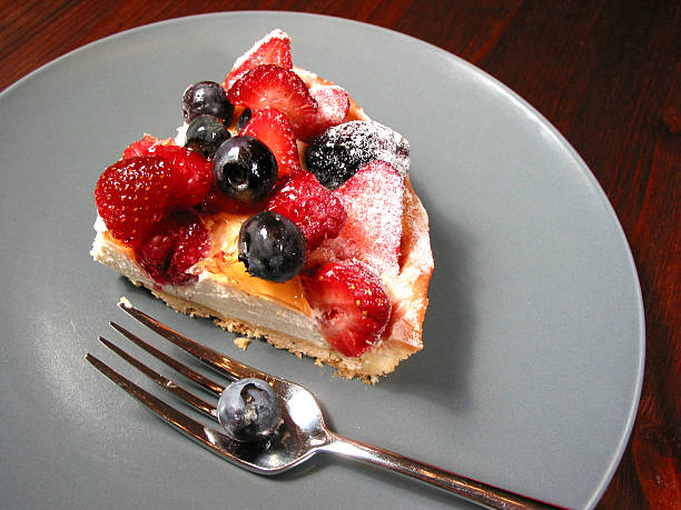 istock Slice of berry cake on a plate 92268978