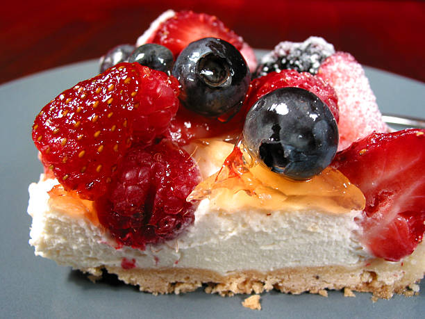 istock Slice of berry cake on a plate 92268980