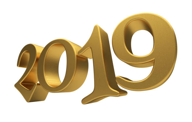 istock Greeting Card Design Template Gold 2019 Lettering Isolated 922689936